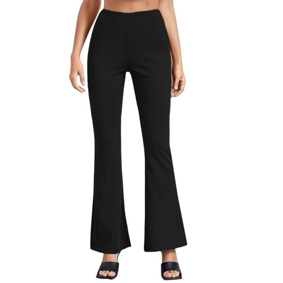 TRUTH By REPUBLIC WIDE LEGS PANTS FAUX SUEDE WOMEN BLACK ELASTIC WAIST  SIZE M - Picture 3 of 14